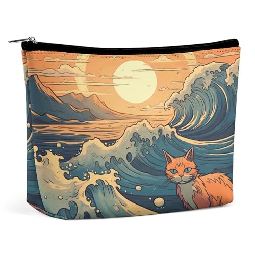 TKJMCSW Kosmetiktasche im Anime-Stil für Damen und Herren, wasserdicht, Reise-Kulturbeutel, große Kapazität, Make-up-Tasche, PU-Leder, niedliche Make-up-Tasche, tragbare Reisetasche für von TKJMCSW