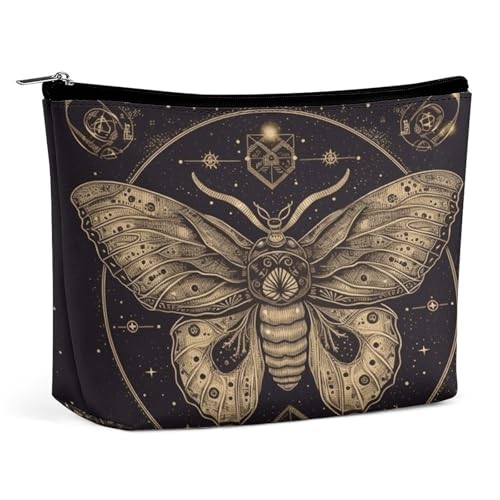 TKJMCSW Motten-Kosmetiktasche für Damen und Herren, wasserdicht, Reise-Kulturbeutel, große Kapazität, Make-up-Tasche, PU-Leder, niedliche Make-up-Tasche, tragbare Reisetasche für Toilettenartikel von TKJMCSW
