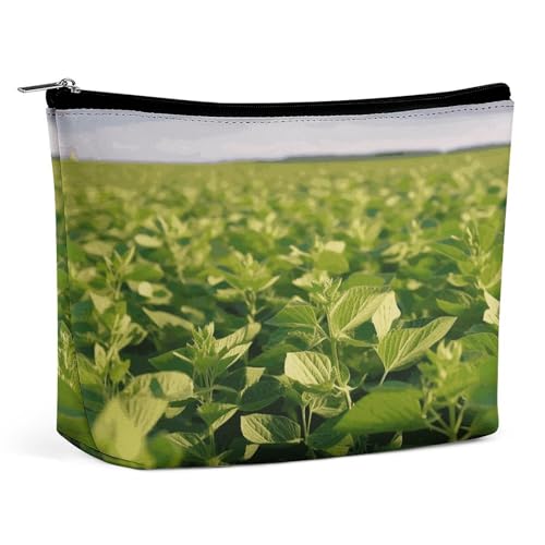 TKJMCSW Soybean Field Kosmetiktasche für Damen und Herren, wasserdicht, Reise-Kulturbeutel, große Kapazität, Make-up-Tasche, PU-Leder, niedliche Make-up-Tasche, tragbare Reisetasche für von TKJMCSW