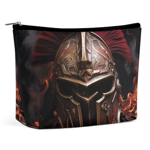TKJMCSW Spartan Helm-Kosmetiktasche für Damen und Herren, wasserdicht, Reise-Kulturbeutel, große Kapazität, Make-up-Tasche, PU-Leder, niedliche Make-up-Tasche, tragbare Reisetasche für TKJMCSW Spartan Helm-Kosmetiktasche für Damen und Herren, wasserdicht, Reise-Kulturbeutel, große Kapazität, Make-up-Tasche, PU-Leder, niedliche Make-up-Tasche, tragbare Reisetasche für von TKJMCSW