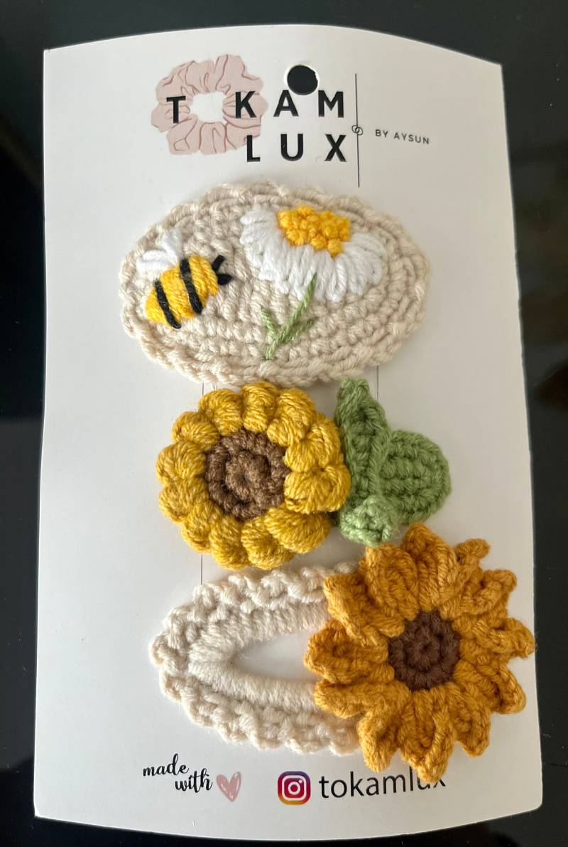 Häkel Haarspangen Handmade Verschiedene Design von TKLUX