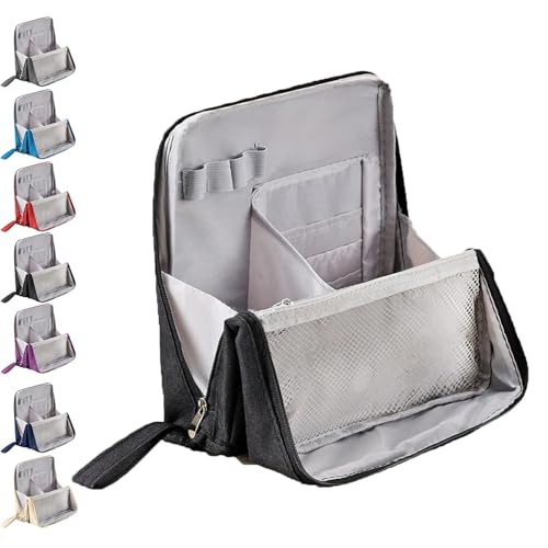 Doresty Makeup Bag, Multi-Purpose Large Capacity Oxford Cloth Standing Makeups Bag, Standing Makeup Bag – Portable, Large Capacity, Waterproof Makeups Organizer with Compartments (Black) von TKNIBEEN