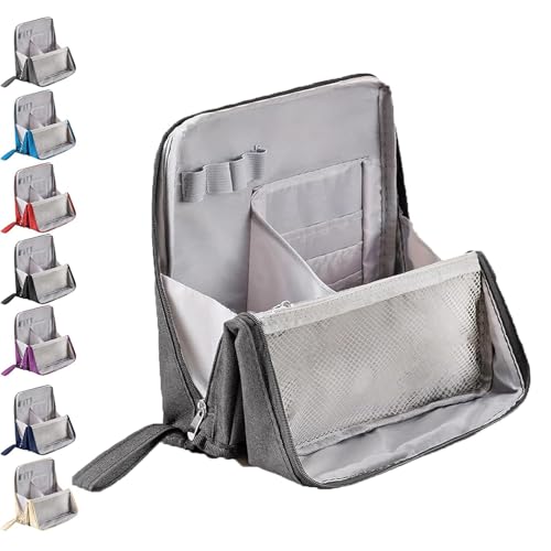 Doresty Makeup Bag, Multi-Purpose Large Capacity Oxford Cloth Standing Makeups Bag, Standing Makeup Bag – Portable, Large Capacity, Waterproof Makeups Organizer with Compartments (Gray) von TKNIBEEN