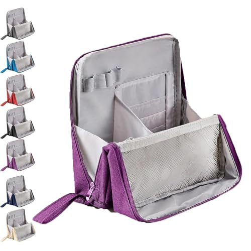 Doresty Makeup Bag, Multi-Purpose Large Capacity Oxford Cloth Standing Makeups Bag, Standing Makeup Bag – Portable, Large Capacity, Waterproof Makeups Organizer with Compartments (Purple) von TKNIBEEN
