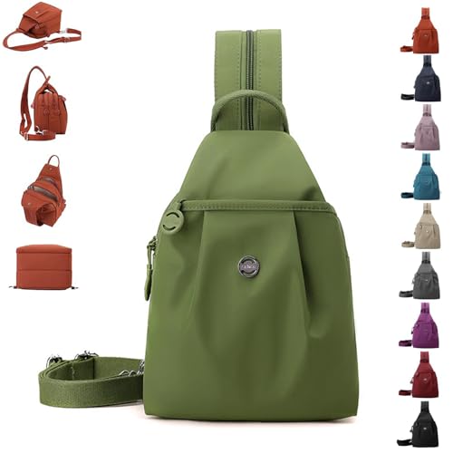TKNIBEEN Waterproof 2-Way Commuter Bag, Sling Purses for Women, Leather Sling Bag, Convertible Backpack Tote, Comfortables Carrying (Green) von TKNIBEEN
