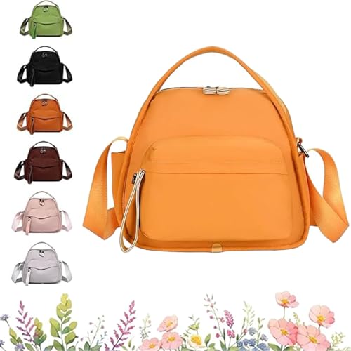 Veluna Shoulder Bag, Veluna Crossbody Shoulder Bag, Solid Zipper Handbag, Lightweight Large Capacitys (Yellow) von TKNIBEEN