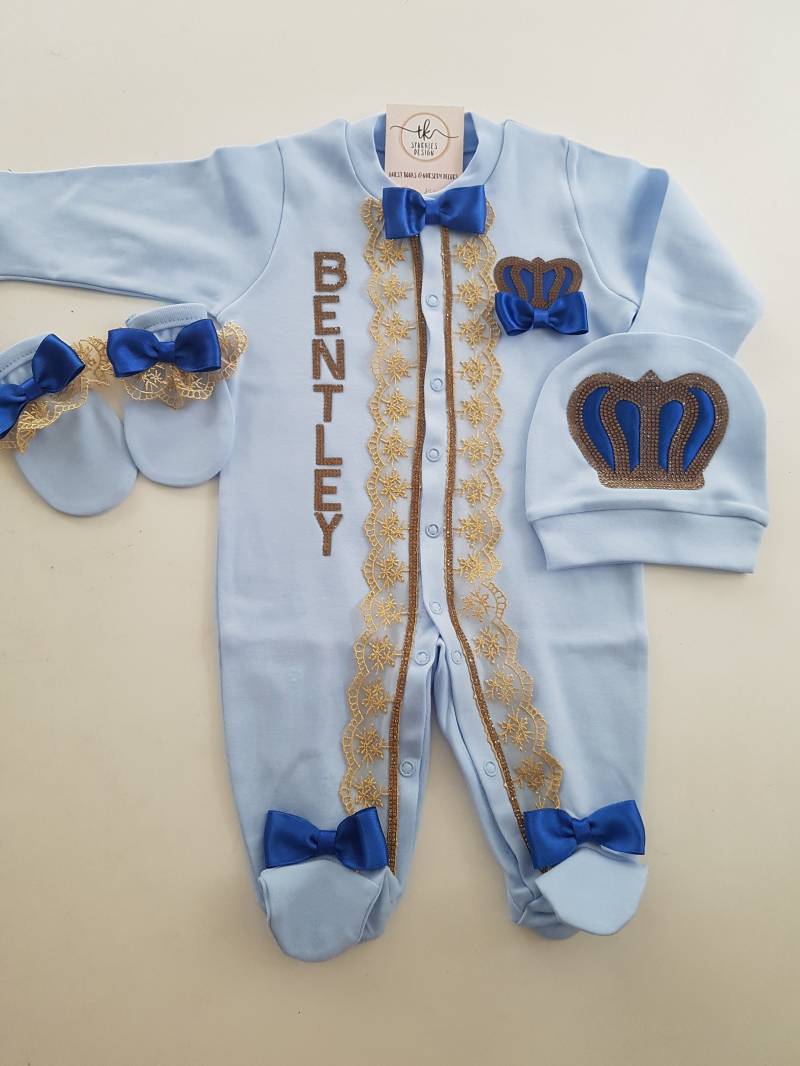 Baby Boy Take Home Outfit, Coming Outfit Boy, Taufe Geschenk, Royal Prince, Shower Neugeborenen Jungen von TKSparklesDesign