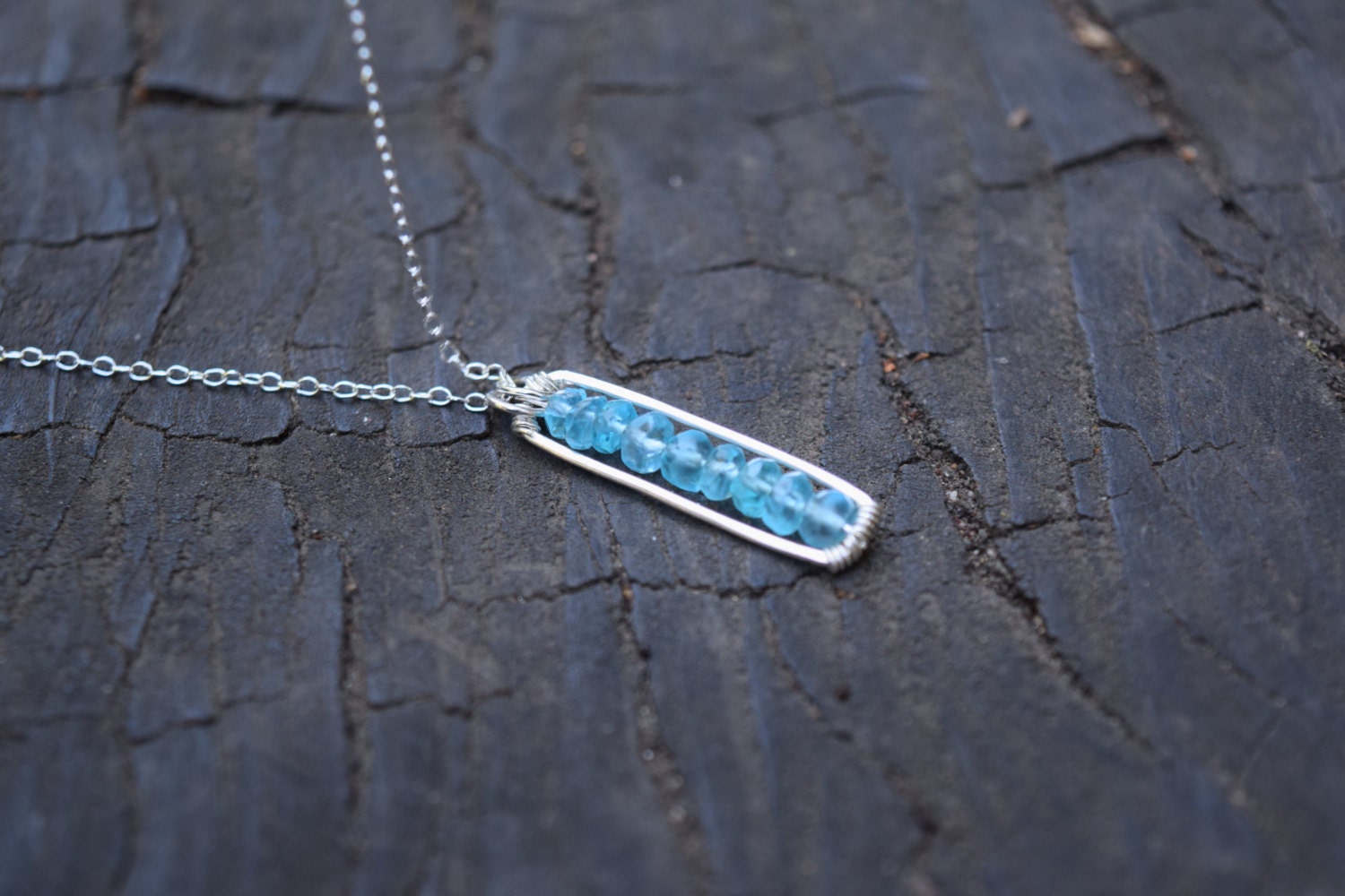 Kurze Streichholzkette - Apatit Blau Sterlingsilber Mit Facettierten Apatit-Edelsteinperlen Kurze Streichholzkette - Apatit Blau Sterlingsilber Mit Facettierten Apatit-Edelsteinperlen von TKittenShop