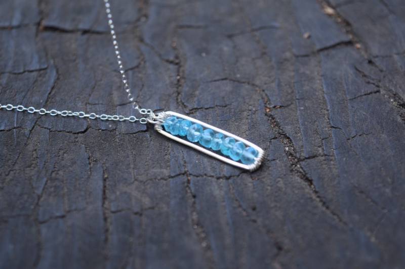 Kurze Streichholzkette - Apatit Blau Sterlingsilber Mit Facettierten Apatit-Edelsteinperlen Kurze Streichholzkette - Apatit Blau Sterlingsilber Mit Facettierten Apatit-Edelsteinperlen von TKittenShop