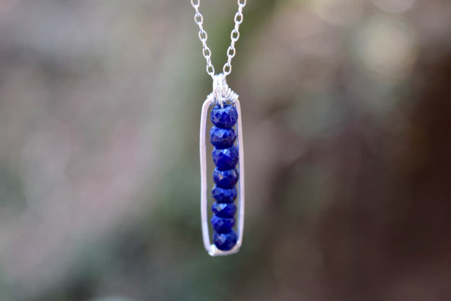 Kurze Streichholzkette - Saphirblau Sterlingsilber Mit Facettierten Saphir-Edelsteinperlen Kurze Streichholzkette - Saphirblau Sterlingsilber Mit Facettierten Saphir-Edelsteinperlen von TKittenShop