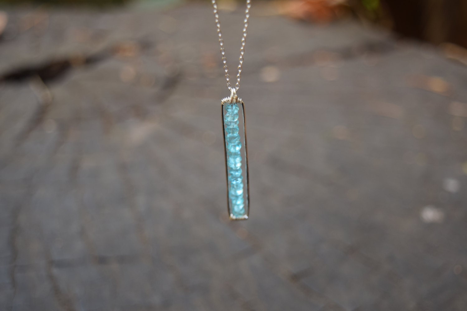 Lange Streichholzkette - Apatit Blau Sterlingsilber Mit Facettierten Apatit-Edelsteinperlen Lange Streichholzkette - Apatit Blau Sterlingsilber Mit Facettierten Apatit-Edelsteinperlen von TKittenShop