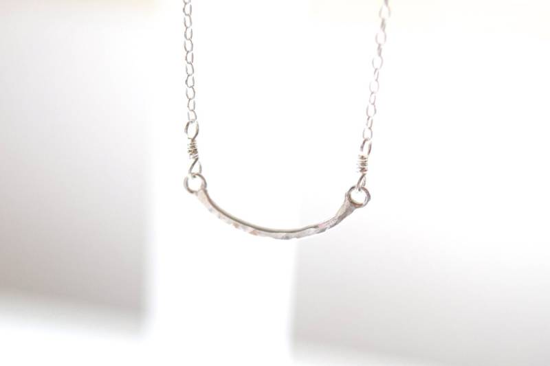 sterling Silber Halskette - Konkave Handgemachter Anhänger Feine, Glänzende Kette sterling Silber Halskette - Konkave Handgemachter Anhänger Feine, Glänzende Kette von TKittenShop