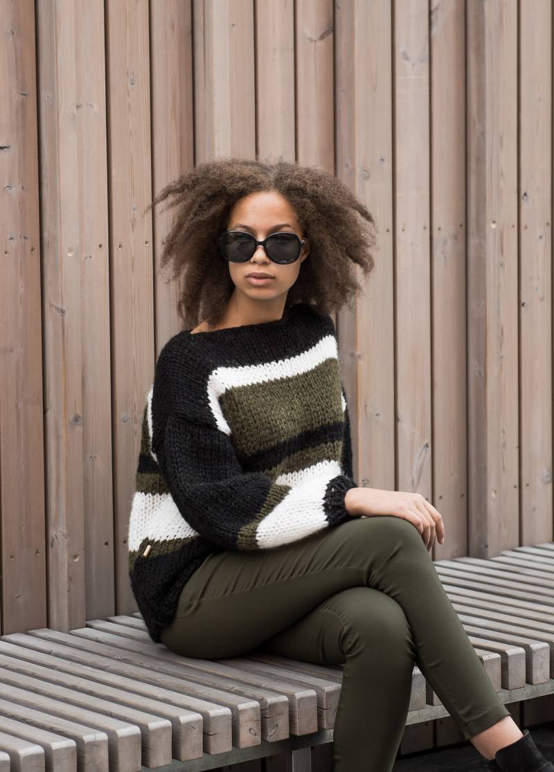 Farbblock Angora Pullover Für Frauen, Chunky Strick Mohair Damen Pullover, Oversized Großer Schwerer von TKnitKnitwear