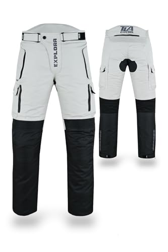 TLA EXPLORA Motorradhose mit Protektoren | Unisex 2-Lagen Motorradhose | Herren 4-Sitz Gepolsterte Motorradhose | Herren und Damen Enduro Motorrad Hose von TLA TROOPS LEGEND RACING APPAREL