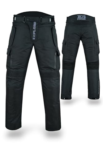 TLA EXPLORA Motorradhose mit Protektoren | Unisex 2-Lagen Motorradhose | Herren 4-Sitz Gepolsterte Motorradhose | Herren und Damen Enduro Motorrad Hose von TLA TROOPS LEGEND RACING APPAREL