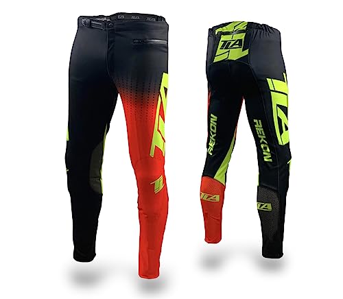 TLA REKON Motorradhose Trial und MTB | Motorradhose für Herren | Offroad Motorradbekleidung | Trial Hose für Herren | BMX-Hose, rot / schwarz, S von TLA TROOPS LEGEND RACING APPAREL