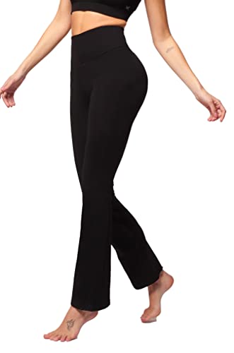 TLC Sport Formende, taillierte Trainingshose mit ausgestelltem Bein-Schwarz-Large (42) Kurz Bein von TLC Sport