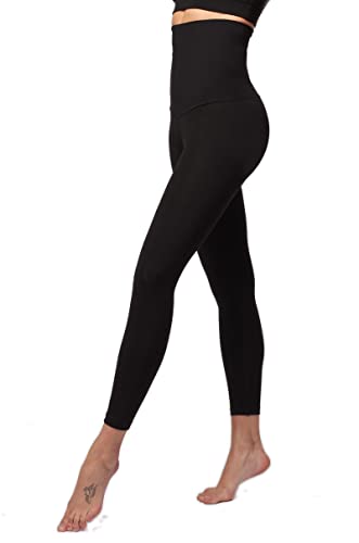 Women's Ladies Tummy Control with Figure Firming Slimming Compression Sport High Waisted Plain Gym Leggings Black-Small (38) von TLC Sport