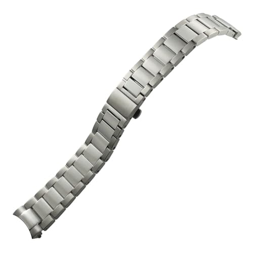 TLCBAZCF 19 mm 20 mm 21 mm Uhrenarmband aus Edelstahl 316L mit gebogenem Ende, passend for Omega Seamaster AT150 Aqua Terra Metall-Uhrenarmband(20mm) von TLCBAZCF