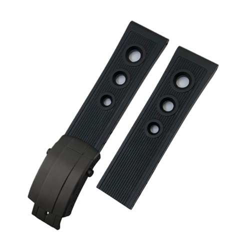 TLCBAZCF 20 mm 21 mm 22 mm 23 mm 24 mm Silikonkautschuk-Armband, kompatibel mit Breitling Avenger Heritage Superocean-Uhrenarmband(Black-Black Style 1,23mm) von TLCBAZCF