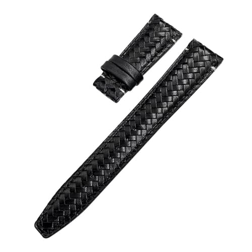 TLCBAZCF 20 mm 21 mm 22 mm Rindsleder-Gewebearmband, kompatibel mit IWC Portugieser Big Pilot's Watch, TOP-Lederarmband mit gebogenem Ende(Black,22mm) von TLCBAZCF