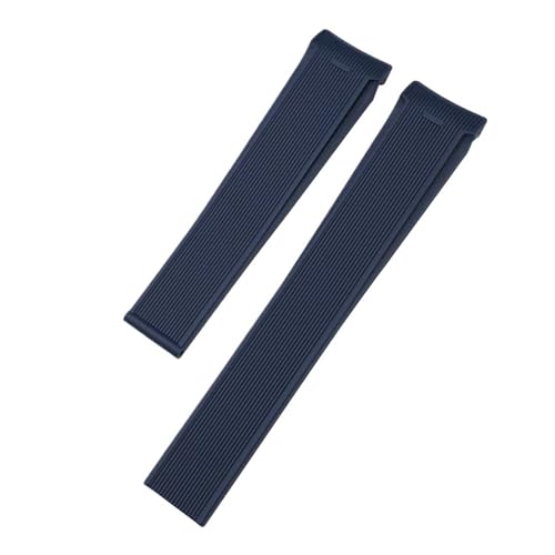 TLCBAZCF 20 mm 22 mm Naturkautschuk-Silikon-Uhrenarmband, kompatibel mit Tag Heuer CARRERA AQUARACER 300 Taucherarmband, schwarz-braunes Uhrenarmband(Blue,20mm) von TLCBAZCF