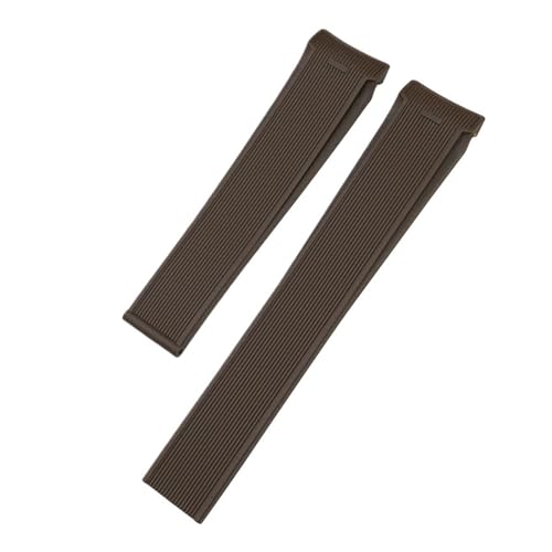TLCBAZCF 20 mm 22 mm Naturkautschuk-Silikon-Uhrenarmband, kompatibel mit Tag Heuer CARRERA AQUARACER 300 Taucherarmband, schwarz-braunes Uhrenarmband(Brown,20mm) von TLCBAZCF