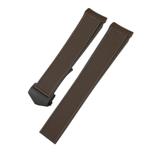 TLCBAZCF 20 mm 22 mm Naturkautschuk-Silikon-Uhrenarmband, kompatibel mit Tag Heuer CARRERA AQUARACER 300 Taucherarmband, schwarz-braunes Uhrenarmband(Brown-Black Buckle,22mm) von TLCBAZCF