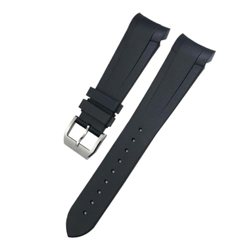 TLCBAZCF 22 mm 21 mm 20 mm Gummi-Silikon-Uhrenarmband, kompatibel mit Tudor Black Bay 1958 Pelagos 41 mm, schwarzes Sportarmband(Black Pin,22mm) von TLCBAZCF