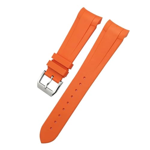 TLCBAZCF 22 mm 21 mm 20 mm Gummi-Silikon-Uhrenarmband, kompatibel mit Tudor Black Bay 1958 Pelagos 41 mm, schwarzes Sportarmband(Orange Pin,21mm) von TLCBAZCF