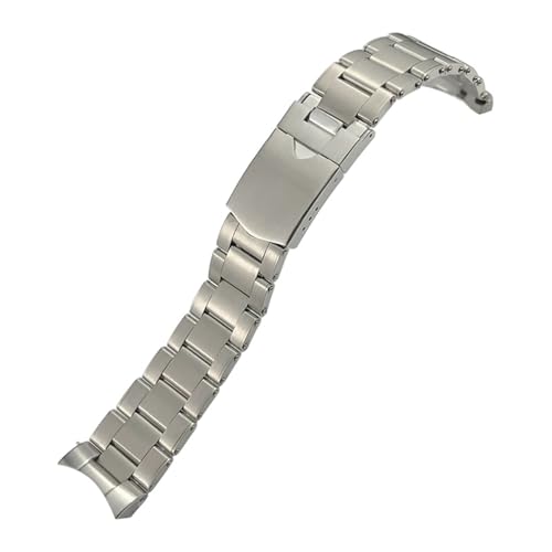 TLCBAZCF 316L Edelstahl-Uhrenarmband, kompatibel mit Tudor Black Bay 41 mm, Pelagos 22 mm, Uhrenarmband aus massivem Metall mit gebogenem Ende, Zubehör for Nietwerkzeug(Silver with rivet) von TLCBAZCF
