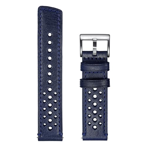 TLCBAZCF Ersatz-Uhrenarmbänder aus Leder, blau, handgefertigt, italienisch, 22 mm, Lederbänder 18 mm, 20 mm, 24 mm, kompatibel mit Oris(HS148-BlU,18mm) von TLCBAZCF