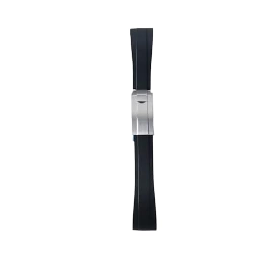 TLCBAZCF Gummi-Uhrenarmband, kompatibel mit Yacht-Master Daytona Submariner, 22 mm, gebogenes Silikonarmband mit Endgliedschnalle, Schwarz(A1) von TLCBAZCF