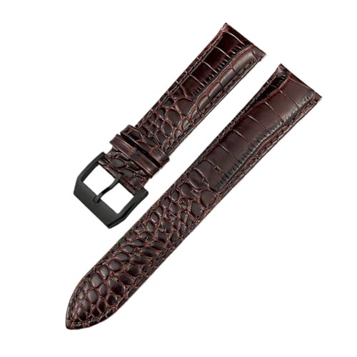 TLCBAZCF Lederarmband kompatibel mit Omega Seamaster 300 De Ville kompatibel mit Tissot kompatibel mit Longines Uhrenarmband mit Krokodilmuster(Brown-black,19mm) von TLCBAZCF