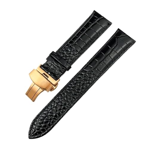 TLCBAZCF Lederarmband mit Krokodilmuster, 19 mm, 20 mm, 21 mm, 22 mm, kompatibel mit 5 SKX Hamilton Certina Tissot Rindsleder, 19 mm von TLCBAZCF
