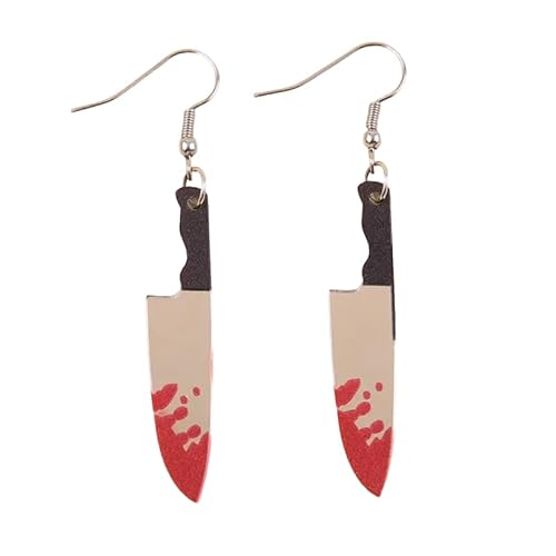 Halloween Ohrringe Edelstahl Damen, Blutige Messer Ohrringe Hängend Halloween Schmuck Horror Accessoires Gruselig Zubehör Geschenk für Hexen, Vampir, Schlachter, Metzger, Karneval Halloween Ohrringe Edelstahl Damen, Blutige Messer Ohrringe Hängend Halloween Schmuck Horror Accessoires Gruselig Zubehör Geschenk für Hexen, Vampir, Schlachter, Metzger, Karneval von TLDNZXY