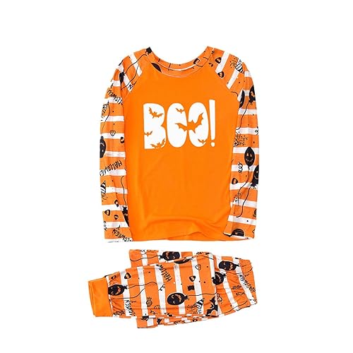 TLM Toys Halloween Pyjamas Familie - Gestreiftes Halloween-Pyjama-Set,Passende Familien-Nachtwäsche, langärmelig, Zweiteilige Pyjama-Sets, Oberteil und Hose für Kinder, Damen und Herren von TLM Toys