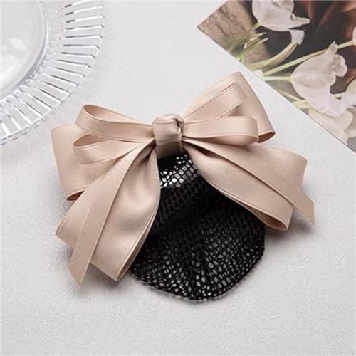 Haarnetz mit Schleife und Haarspange Damen Arbeitsplatte Haarnetz Kopfschmuck Haar für Banken Hotels Restaurant Mitarbeiter(Colour 3) von TLMDXTEU