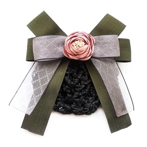 Haarnetz mit Schleife und Haarspange Damen-Haarnetz mit Schleife, Blumen-Haarspangen für Banken Hotels Restaurant Mitarbeiter(Grün,Style 1) von TLMDXTEU