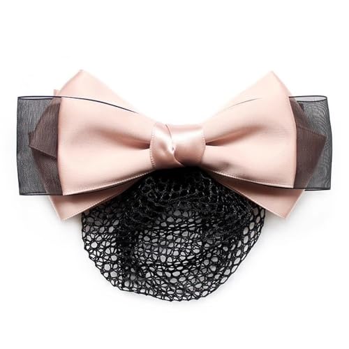 Haarnetz mit Schleife und Haarspange Damen Schleife Seide Schleier Kopf Blume Haarnetz Frauen Dutt Abdeckung, für Banken Hotels Restaurant Mitarbeiter(Colour 2,Style 2) von TLMDXTEU