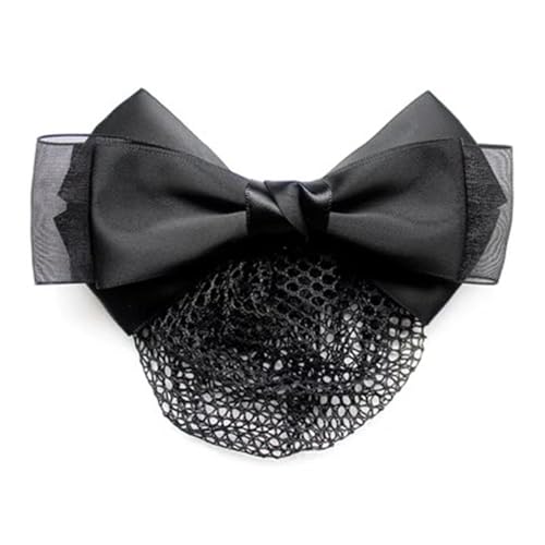 Haarnetz mit Schleife und Haarspange Damen Schleife Seide Schleier Kopf Blume Haarnetz Frauen Dutt Abdeckung, für Banken Hotels Restaurant Mitarbeiter(Colour 3,Style 2) von TLMDXTEU