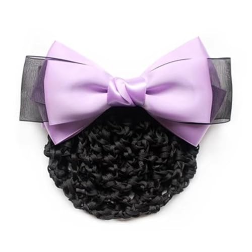 Haarnetz mit Schleife und Haarspange Damen Schleife Seide Schleier Kopf Blume Haarnetz Frauen Dutt Abdeckung, für Banken Hotels Restaurant Mitarbeiter(Colour 4,Style 1) von TLMDXTEU