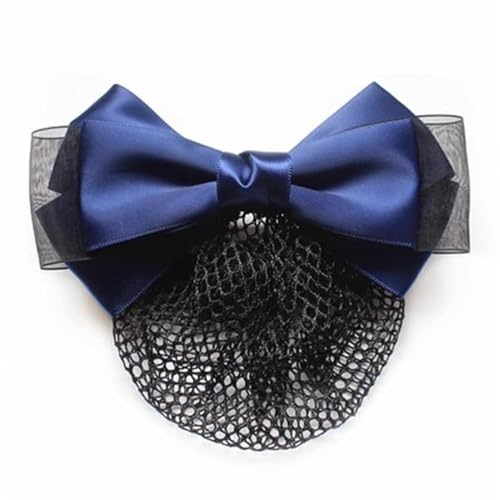 Haarnetz mit Schleife und Haarspange Damen Schleife Seide Schleier Kopf Blume Haarnetz Frauen Dutt Abdeckung, für Banken Hotels Restaurant Mitarbeiter(Colour 5,Style 2) von TLMDXTEU