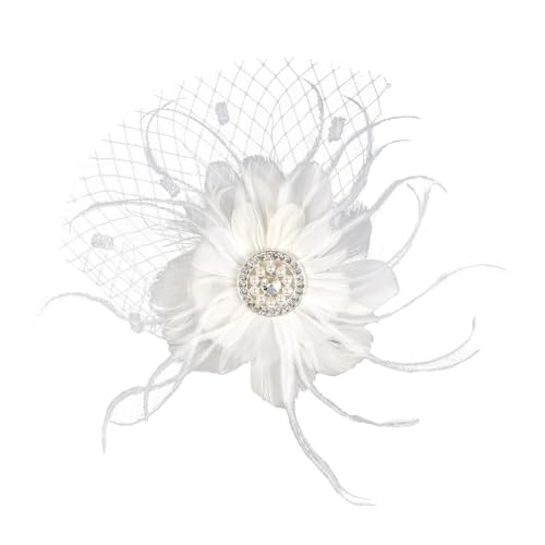 Netz-Feder-Haarspangen, Federnetz, Braut-Haarschmuck, Abendparty, Abschlussball von TLMDXTEU
