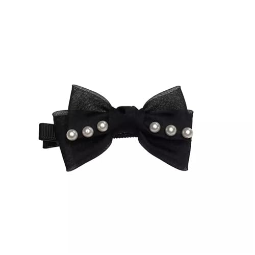 Seitliche Haarspange Damen-Kopfbedeckung mit Schleife und seitlichen Clips, Netz-Haarspangen für Kopfbedeckungen für Frauen und Mädchen(Black) von TLMDXTEU