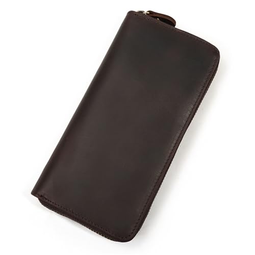 TLMDXTEU Herren-Geldbörsen Herren Lange Geldbörse Business Leder Multi-Kartenhalter Clutch Portemonnaie Brieftasche Wallet Portmonee von TLMDXTEU