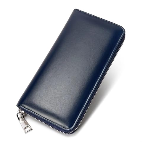 TLMDXTEU Herren-Geldbörsen Multifunktionale Lange Brieftasche, Unisex-Geldbörse aus Leder Brieftasche Wallet Portmonee(Blau) von TLMDXTEU