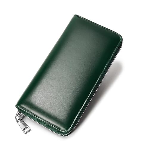 TLMDXTEU Herren-Geldbörsen Multifunktionale Lange Brieftasche, Unisex-Geldbörse aus Leder Brieftasche Wallet Portmonee(Grün) von TLMDXTEU