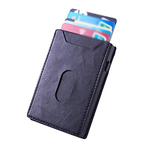 TLMDXTEU Kartenhalter Auto Kartenetui Visitenkartenhalter Bankkartenetui mit Münzfach, schwarz, 6.5x1.6x9.8cm von TLMDXTEU