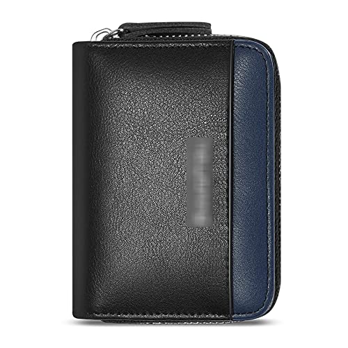 TLMDXTEU Kartenhalter Ledermaterial Kartenetui Tragbare Ledertasche Kartenhalter mit Münzfach, schwarz, 10.5x2.8x8cm von TLMDXTEU